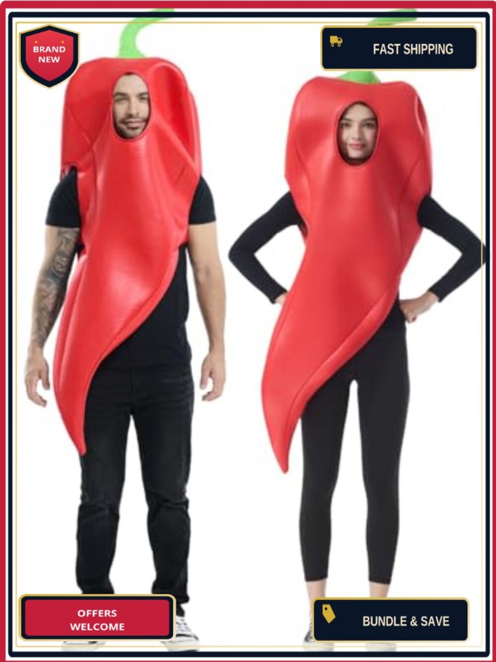 Pepper Halloween Costume One Size Soft Polyester Food Theme Party Outfit